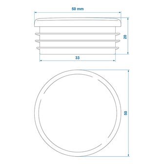 End cap &Oslash;50mm x10 stuks