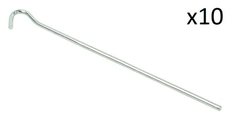 Tent peg 22cm metal with open eye x10 stuks