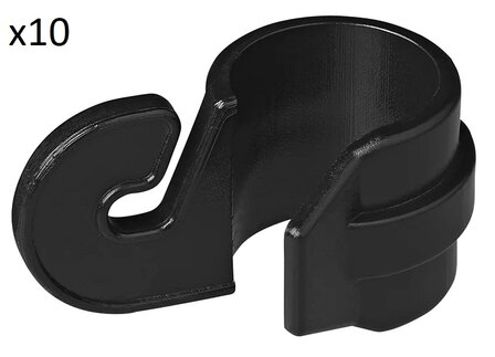 Tent clip for tent pole 19-22mm with hook x10 stuks