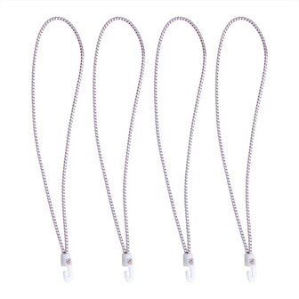 Sail tie with nylon hooks, 4 pieces in bag, 35cm, white
