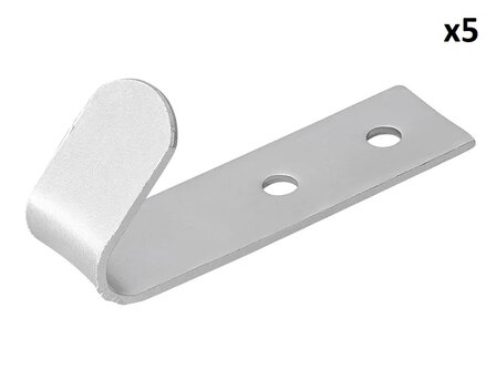 Screw-on Hook metal 72 x 21 x 2 mm x5 pieces