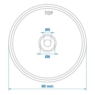 Reflector white 60mm screw mounting x5 pieces