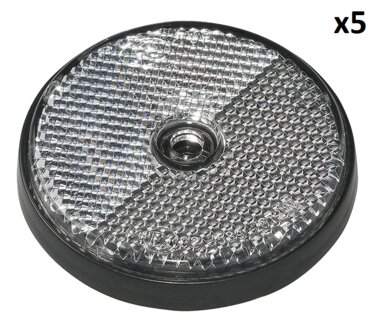 Reflector white 60mm screw mounting x5 pieces