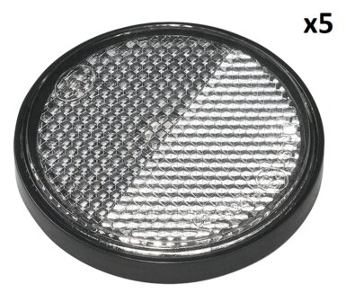 Reflector white 58mm self-adhesive with base plate x5 pieces