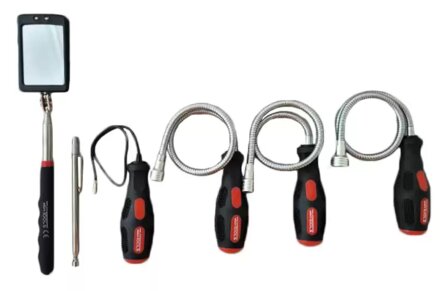Flexible and Telescopic Magnetic Holder and Inspection Mirror Set &ndash; 6 Pieces