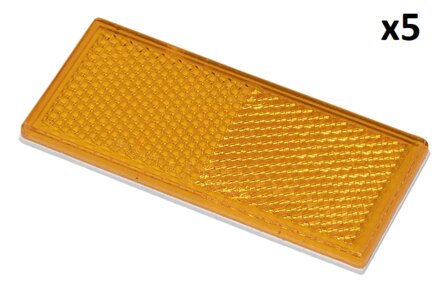 Orange reflector 82x36mm self-adhesive x5 pieces