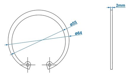 Circlip dia 60mm x10 pieces