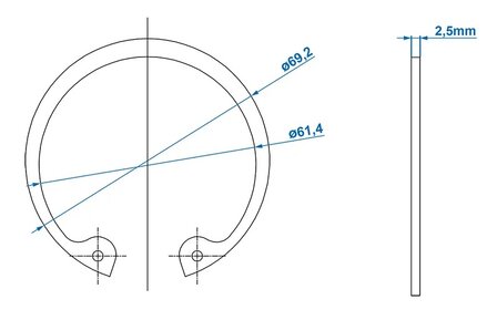 Circlip dia 64mm x10 pieces