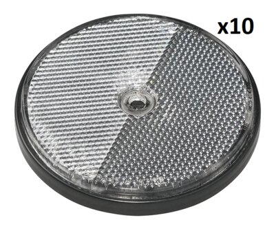 Reflector white 80mm screw mounting x10 pieces
