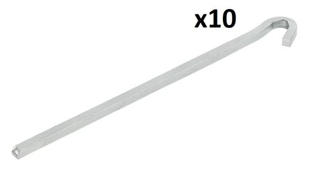Rock peg 22cm metal square x10 pieces