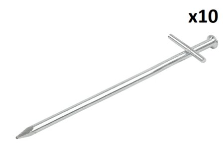 Metal ground peg 17 cm with welded cross pin x10 pieces