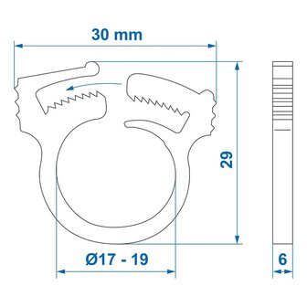 Snap hose clamp 17&ndash;19 mm x10 pieces