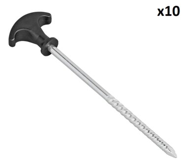 Tent peg 20.5 cm galvanized steel screw-in x10 pieces