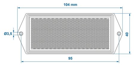 Reflector red 104x40mm screw mounting x10 pieces