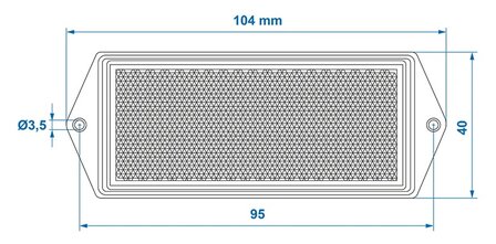Reflector white 104x40mm screw mounting x10 pieces
