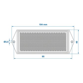Reflector orange 104x40mm screw mounting x10 pieces