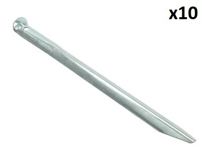 Tent peg 30cm metal half round x10 pieces