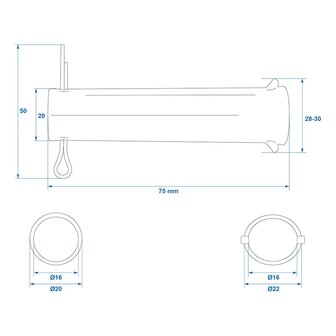 Shaft for jockey wheel 35 mm x10 pieces