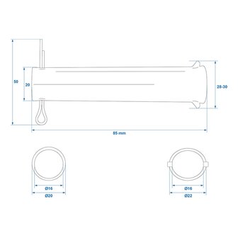 Shaft for jockey wheel 60 mm x10 pieces