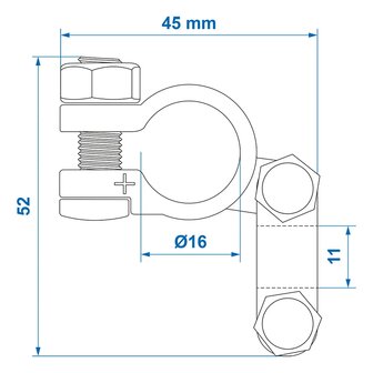 Battery terminal (+) standard x5 pieces