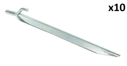 Tent peg 25cm metal with hook x10 pieces