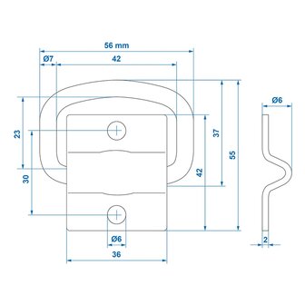 Two-piece tie-down ring 42 x 36 mm x10 pieces