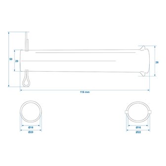 Axle for jockey wheel 48 mm x10 pieces