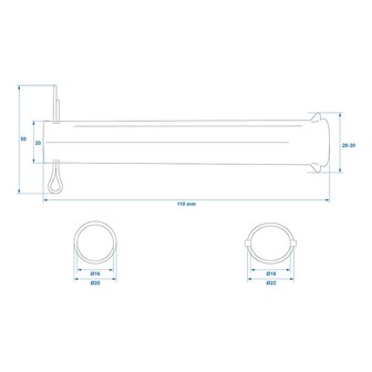 Axle for jockey wheel 48 mm x10 pieces