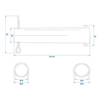 Axle for jockey wheel 48 mm x10 pieces