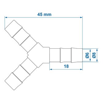 Hose Y-Connector 8mm x10 pieces