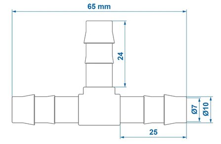 Hose Barb T-Piece 10 mm x10 pcs