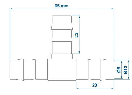 Hose Barb T-Piece 12 mm x10 pieces