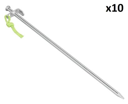 Rock Peg 40 cm Galvanized Steel with L-Hook &ndash; Set of 10 Pieces