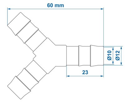 Hose Barb Y-Connector 12 mm x10 pcs