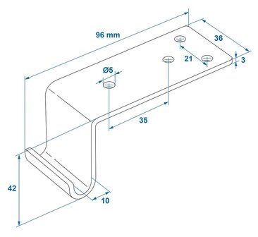Angled catch plate for toggle latch x5 pcs