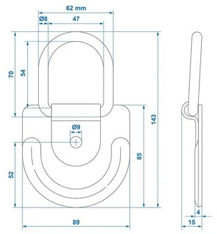 Lashing ring 89 x 85 mm x10 pieces