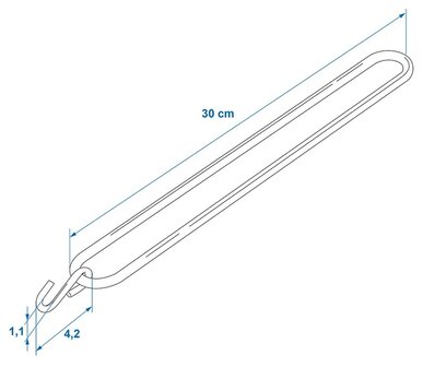 Bungee cord 300 mm with S-hook x4 pieces