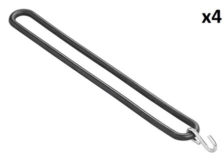 Bungee cord 300 mm with S-hook x4 pieces