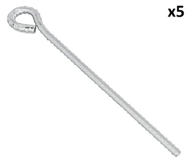 Storm peg 30 cm galvanized steel with eye x5 pieces