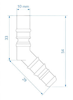 Hose connector with O-ring for 10/12 mm hoses red x5 pieces