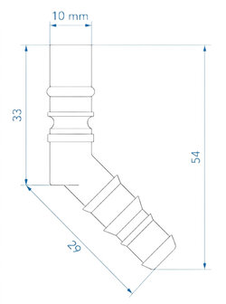 Hose connector with O-ring for 10/12 mm hoses blue x5 pieces