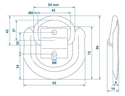 Lashing ring 83 x 72 mm x5 pieces