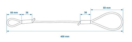 Breakaway cable 40 cm with loops x5 pieces
