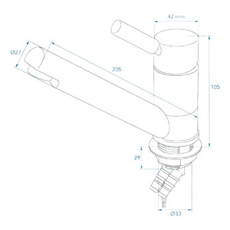 Mixer Tap Keramik Trend E diameter 33 mm chrome x5 pieces
