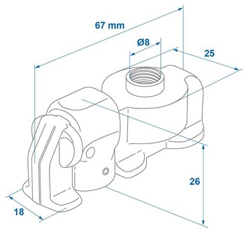 Double stud fitting with thread