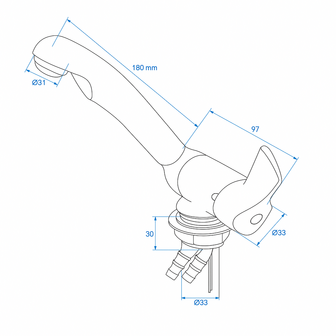 Mixer Tap Keramik Style 12V diameter 33 mm chrome x5 pieces