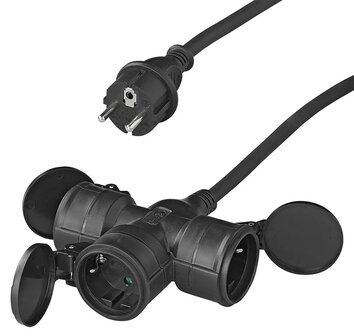Schuko Power Strip 3-way 20M 3x 2.5 mm&sup2;