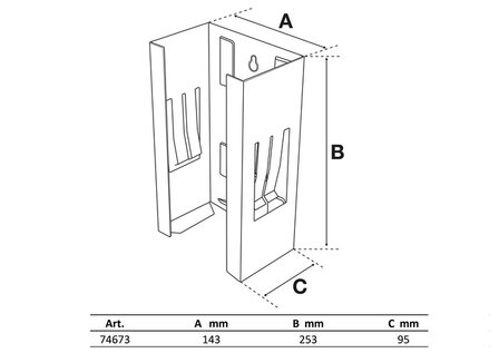 Magnet Glove and Tissue Box Holder 253 x 143 x 95 mm