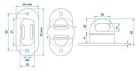 Plastic turn fastener for oval eyelet x4 pieces