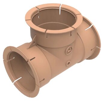 Whale Air Duct T-Piece 65 mm Beige